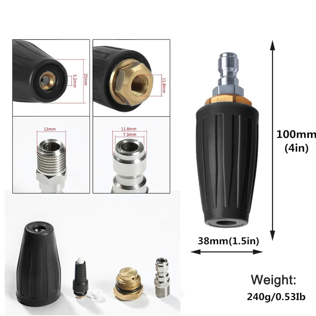 360° Rotating Turbo Nozzle with 1/4” Quick Release - Image 5