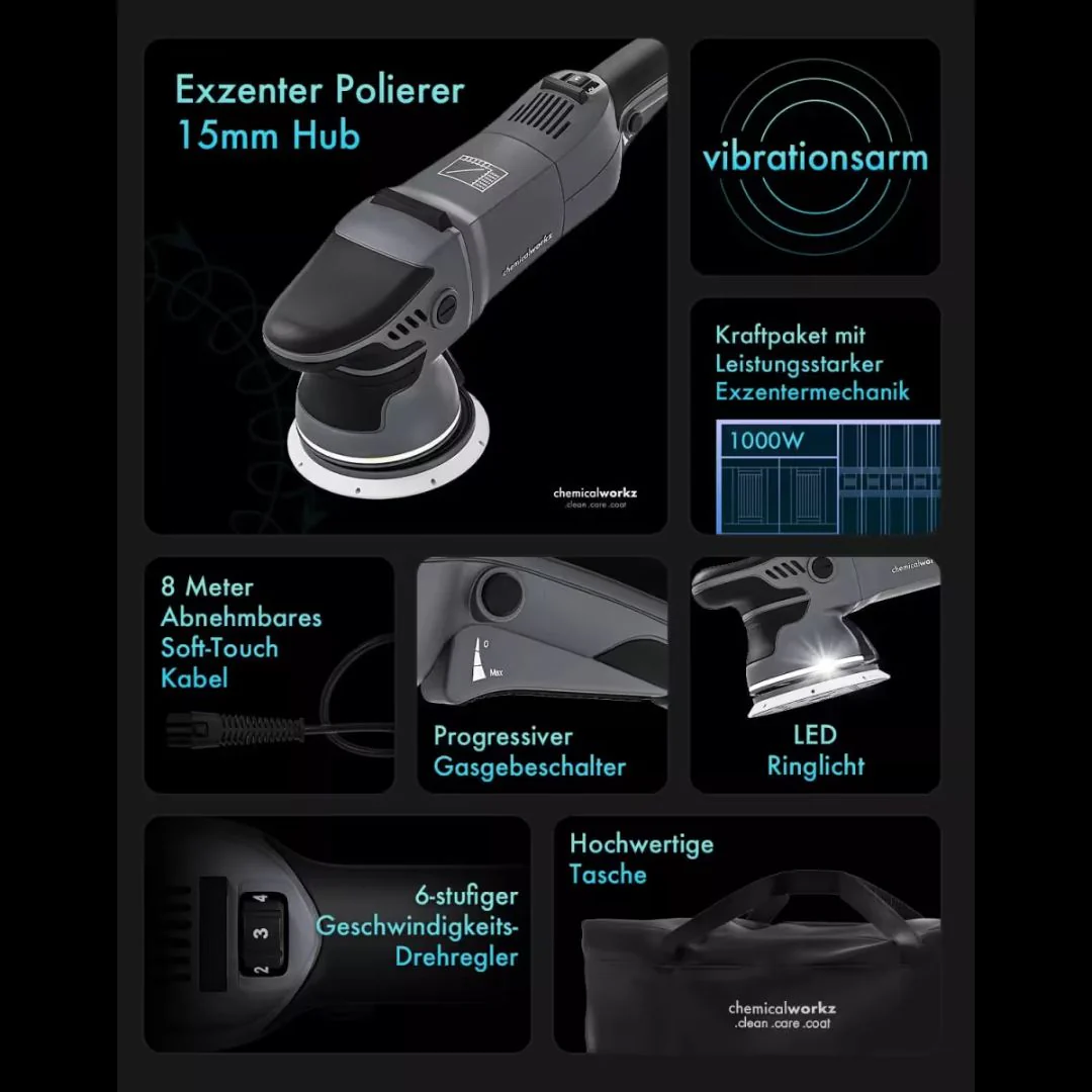 Chemicalworkz DA15 Pro - 15mm Orbit Dual Action Polisher - Image 3