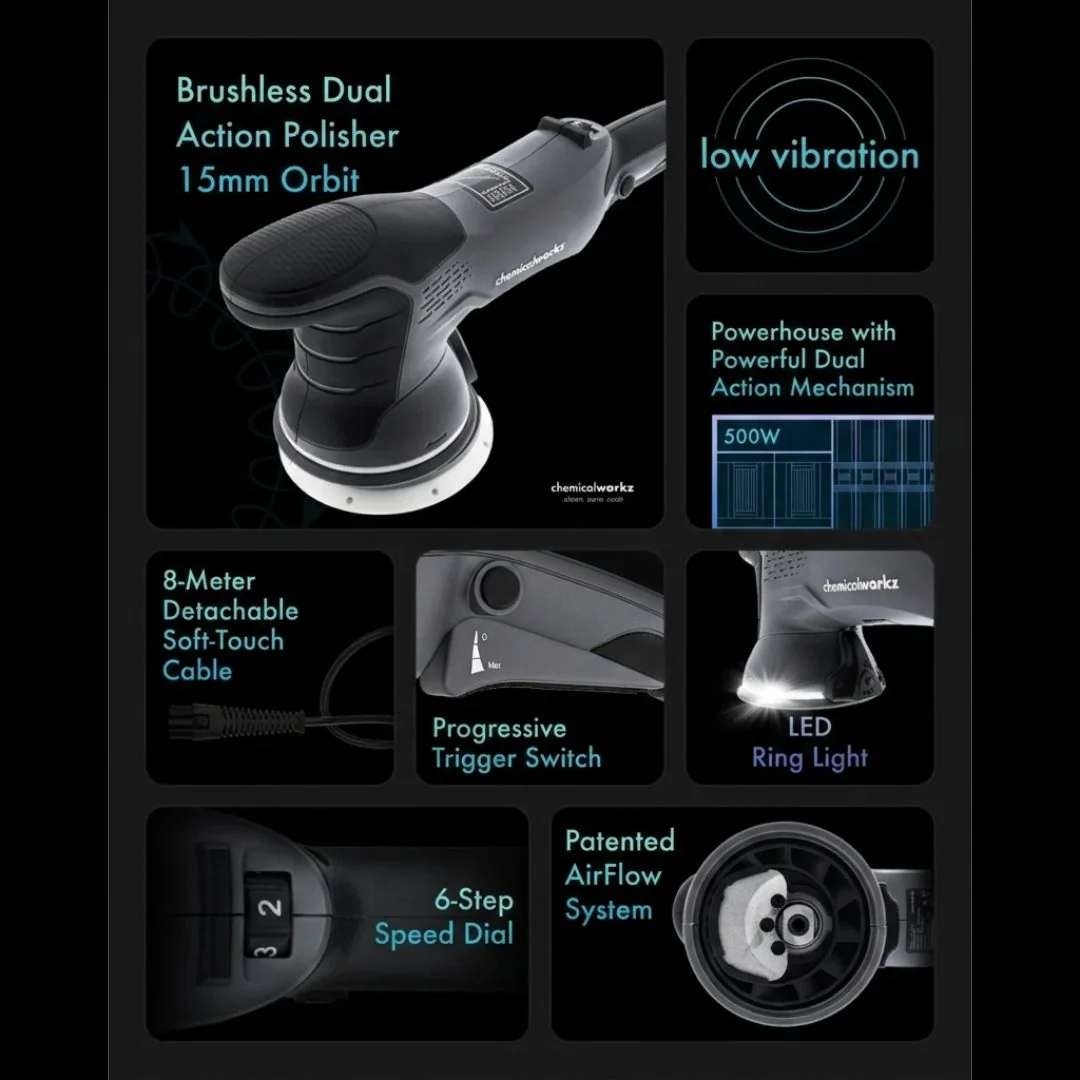 Chemicalworkz DA15 Pro - BRUSHLESS 21mm Orbit Dual Action Polisher - Image 3