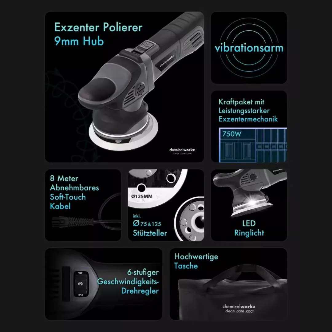 Chemicalworkz DA9 Pro - 9mm Orbit Dual Action Polisher - Image 3