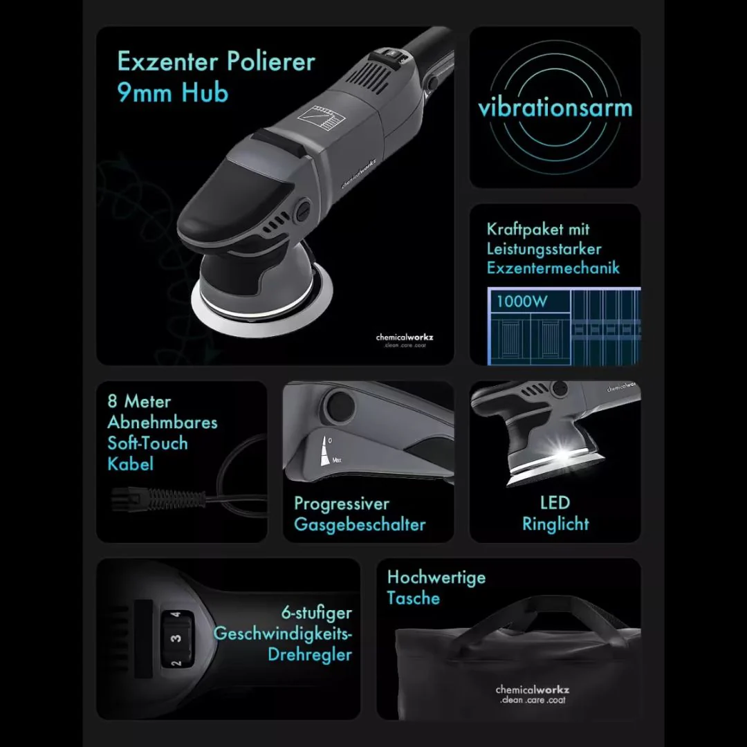 Chemicalworkz DA9 Pro Max - 9mm Orbit Dual Action Polisher - Image 3