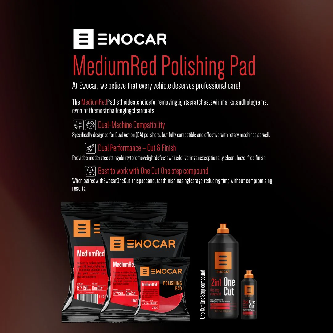 EWOCAR Polishing Pad Red 2" - Medium - Image 2