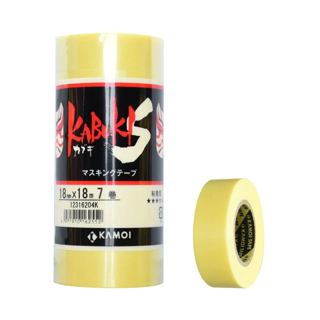 KAMOI Kabuki-S Masking Tape 18 mm x 18 m - 7 Pack