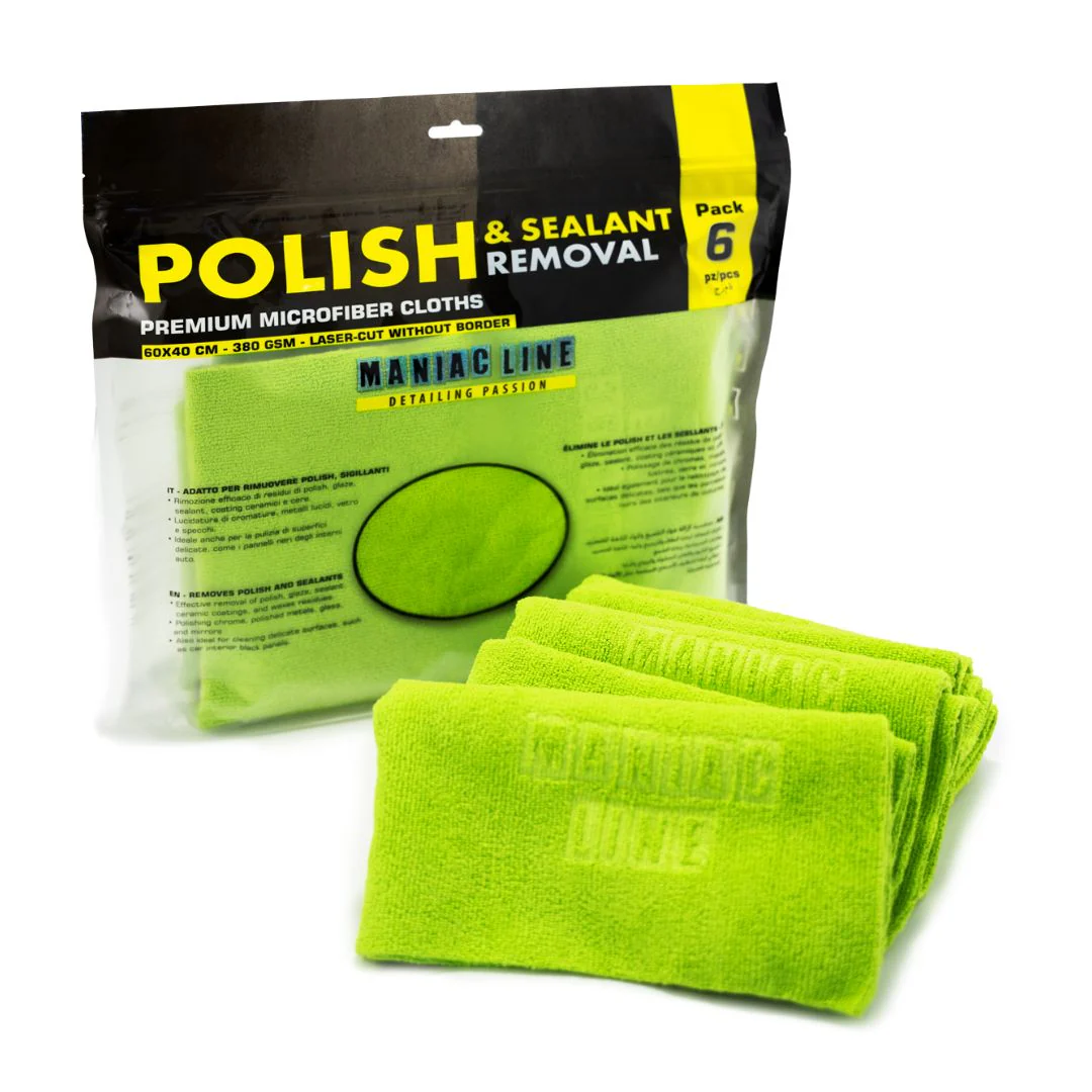 Maniac Polish and Sealant Microfibre Buffing Cloths - 6 Pack