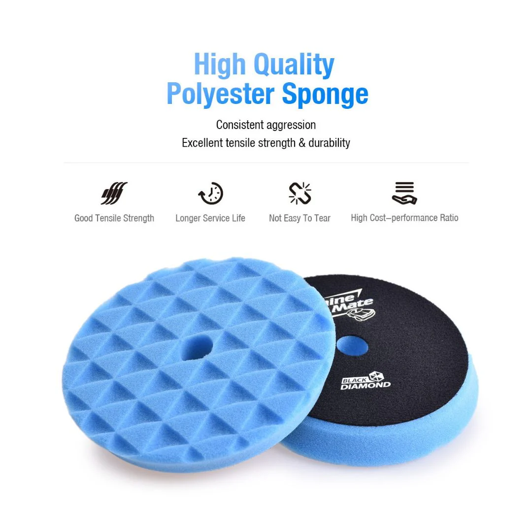 ShineMate Black Diamond Polishing Pad 3" - Moderate Cut Blue - Image 3