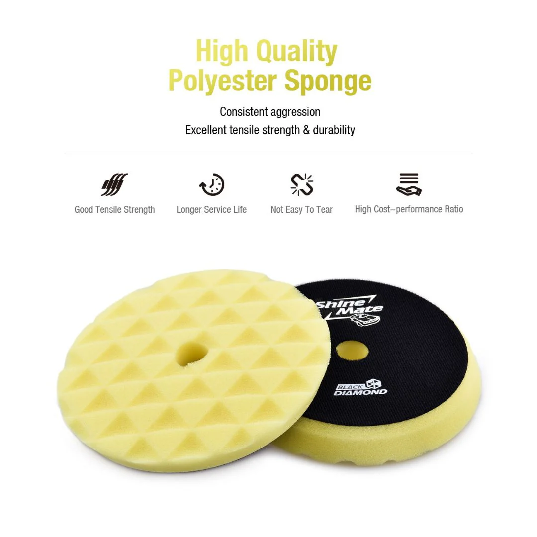 ShineMate Black Diamond Polishing Pad 3" - Heavy Cut Yellow - Image 3