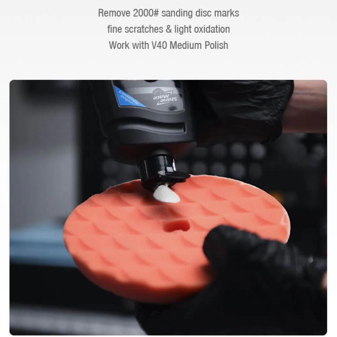 ShineMate Black Diamond Polishing Pad 5" - Medium Cut Orange - Image 2