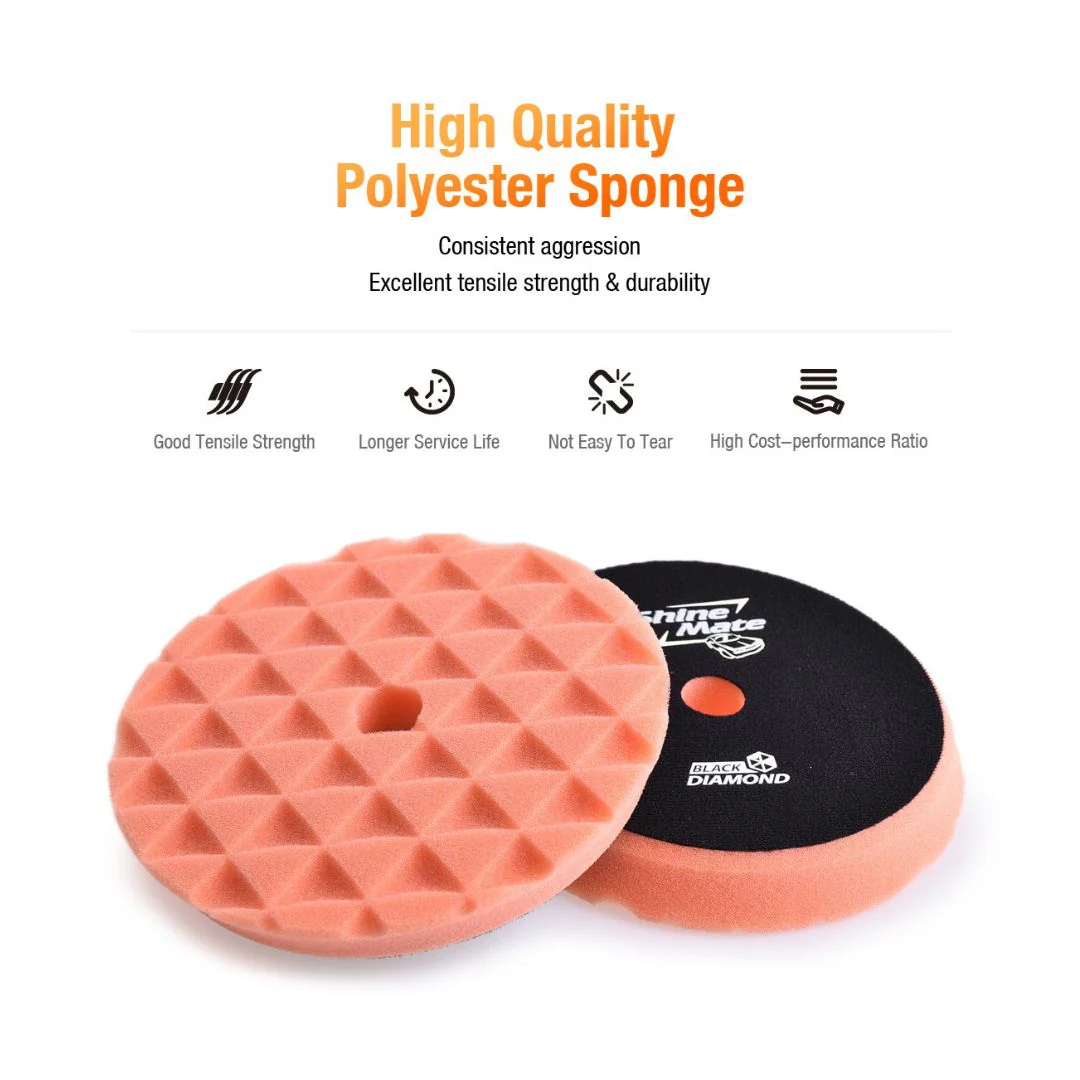 ShineMate Black Diamond Polishing Pad 5" - Medium Cut Orange - Image 3