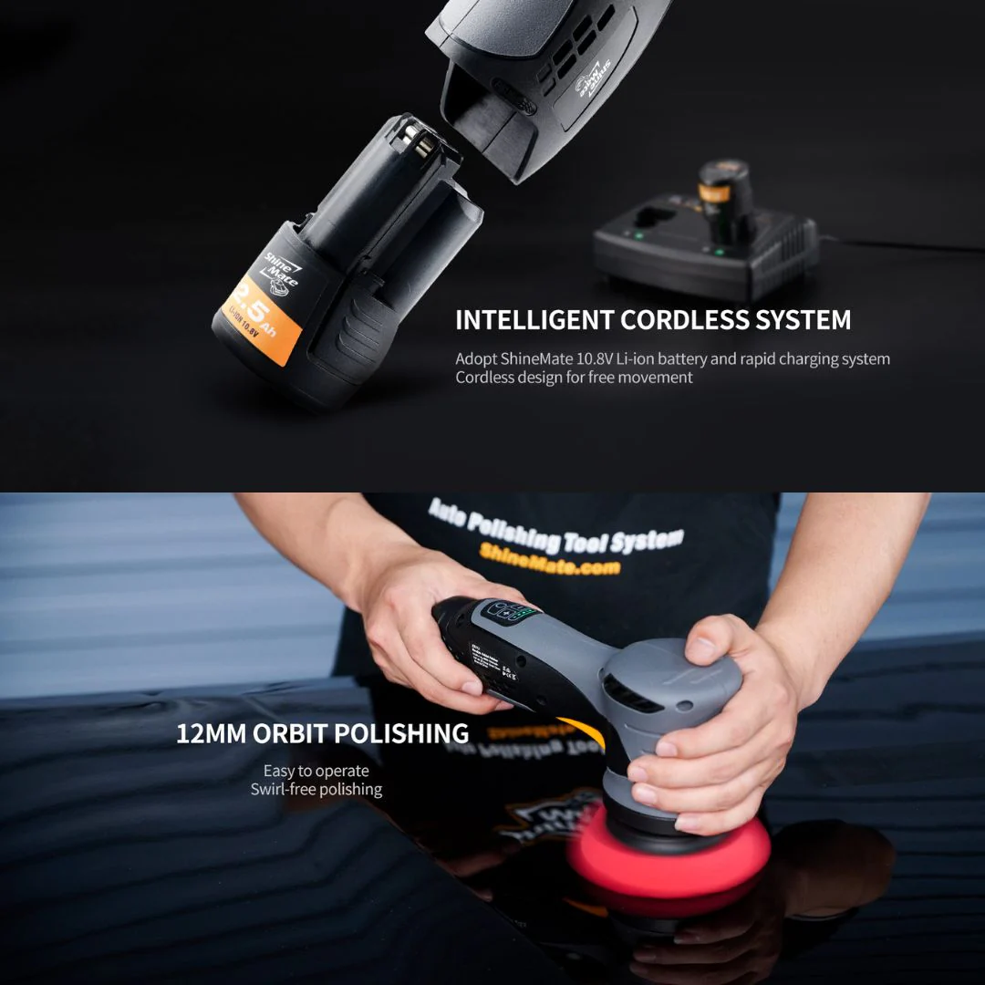 ShineMate EB212 Cordless Direct Drive 3" DA Polisher (12mm Throw) - Image 12