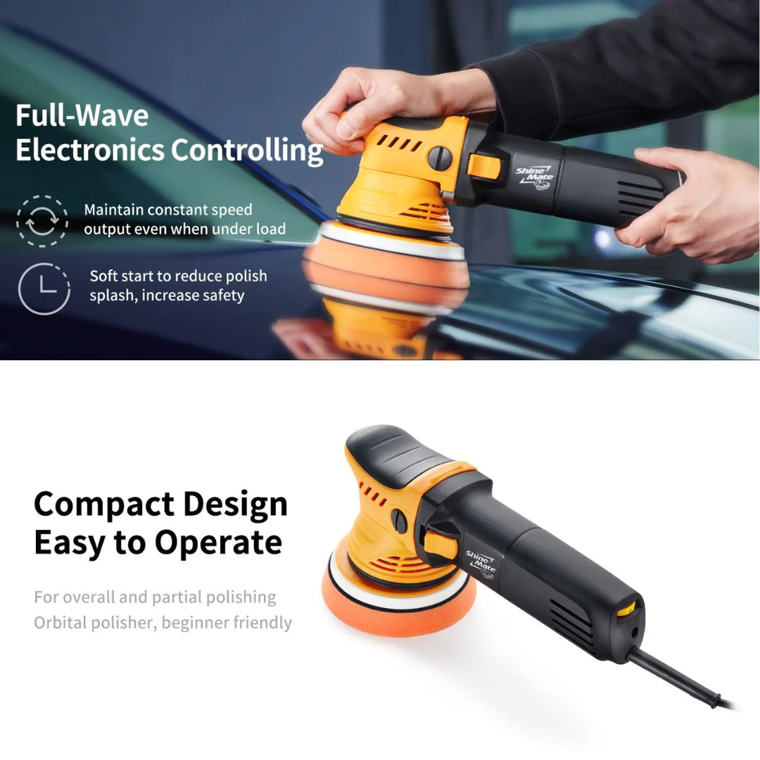 ShineMate ERO600 G2 - 9mm Dual Action Polisher with free pad - Image 3