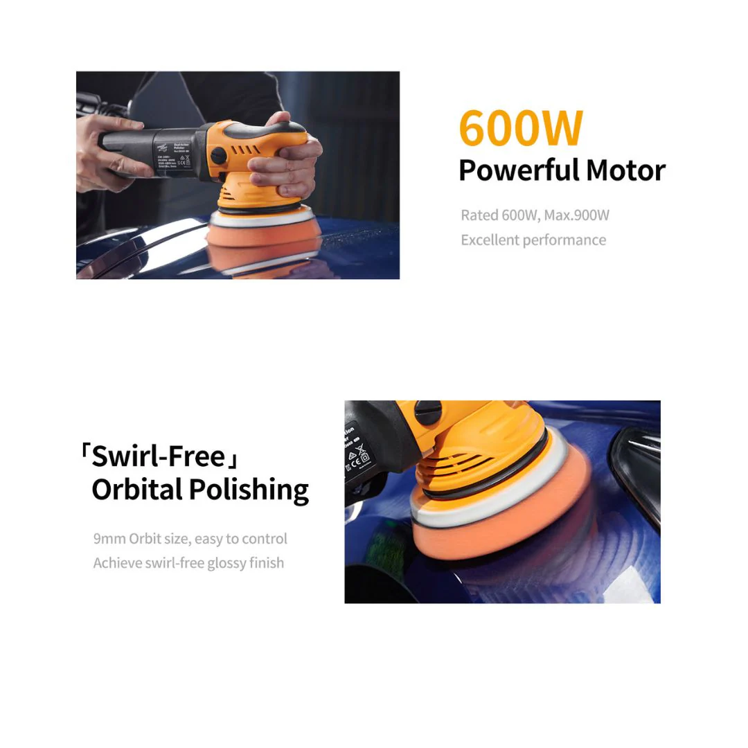 ShineMate ERO600 G2 - 9mm Dual Action Polisher with free pad - Image 5