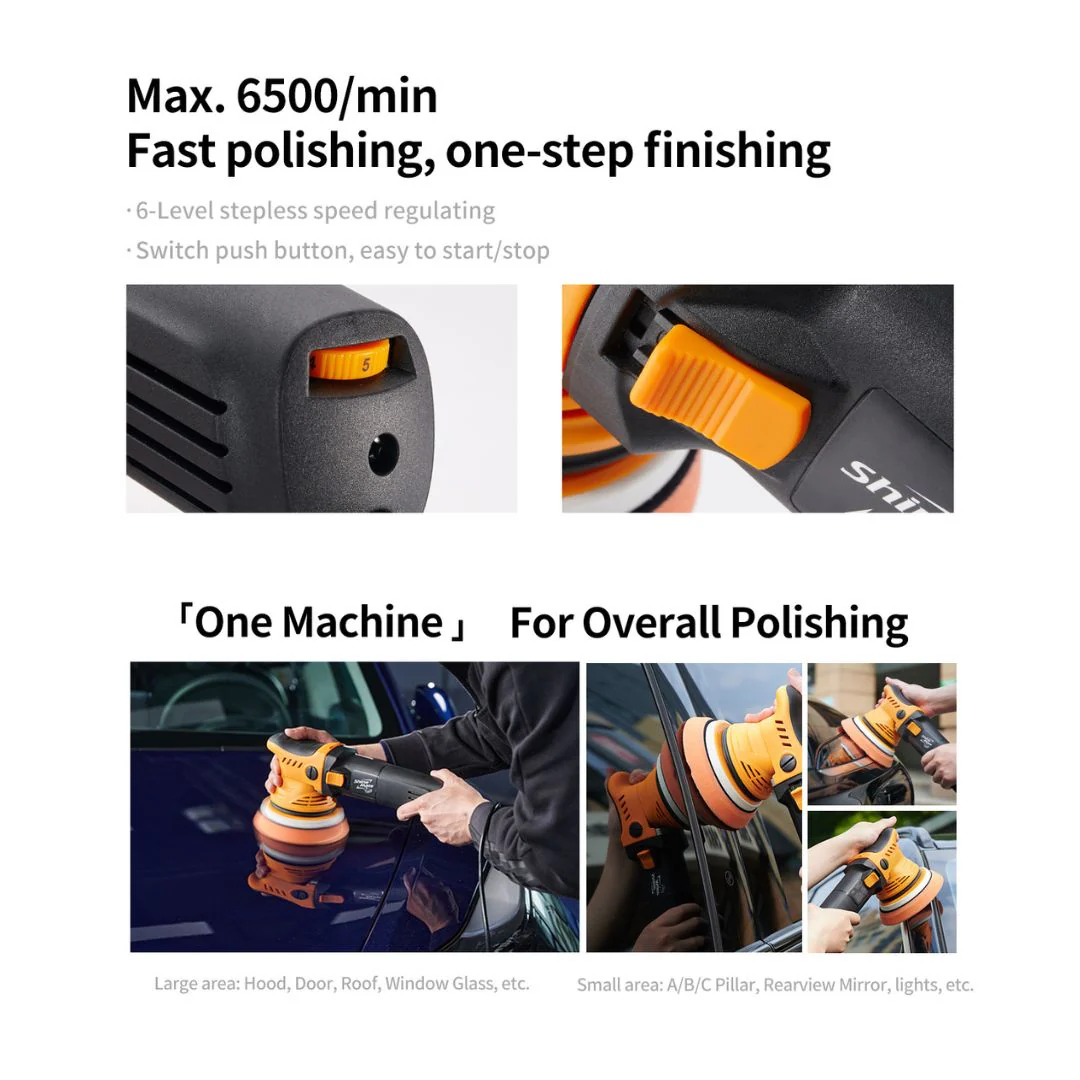 ShineMate ERO600 G2 - 9mm Dual Action Polisher with free pad - Image 6