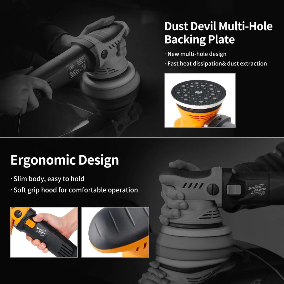 ShineMate ERO600 G2 - 9mm Dual Action Polisher with free pad - Image 8