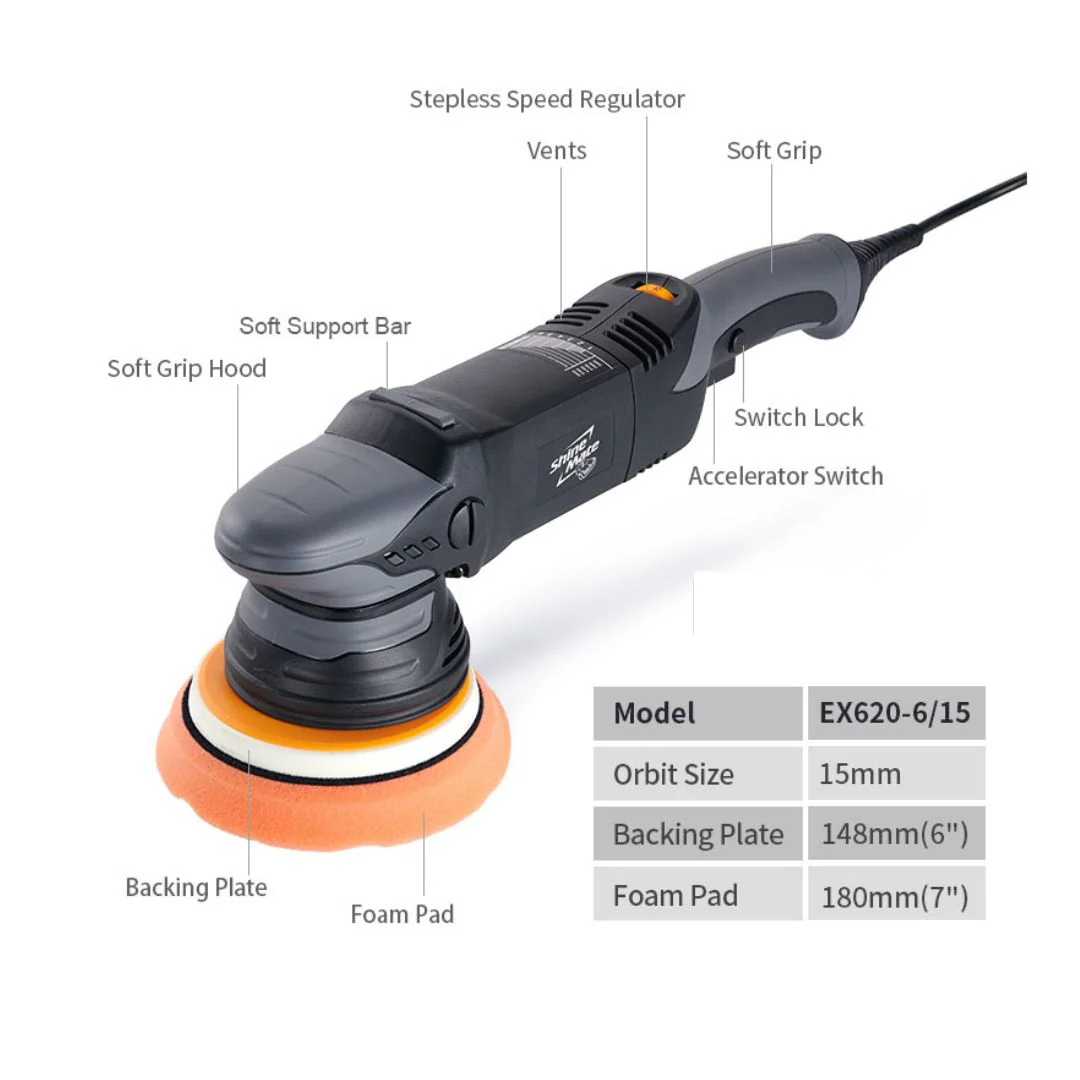 ShineMate EX620 - 15mm Dual Action Polisher 5" - Image 3