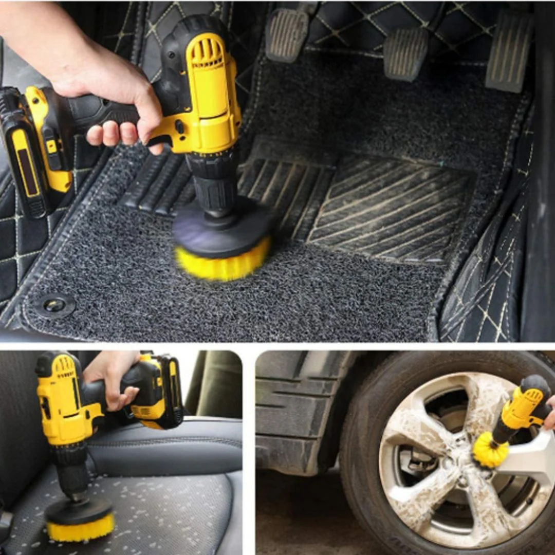 WashMe Hard All Purpose Drill Brush Kit Yellow 4pcs - Image 3