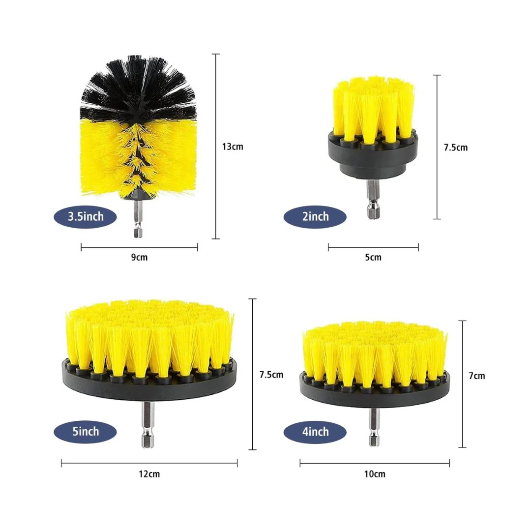 WashMe Hard All Purpose Drill Brush Kit Yellow 4pcs - Image 4