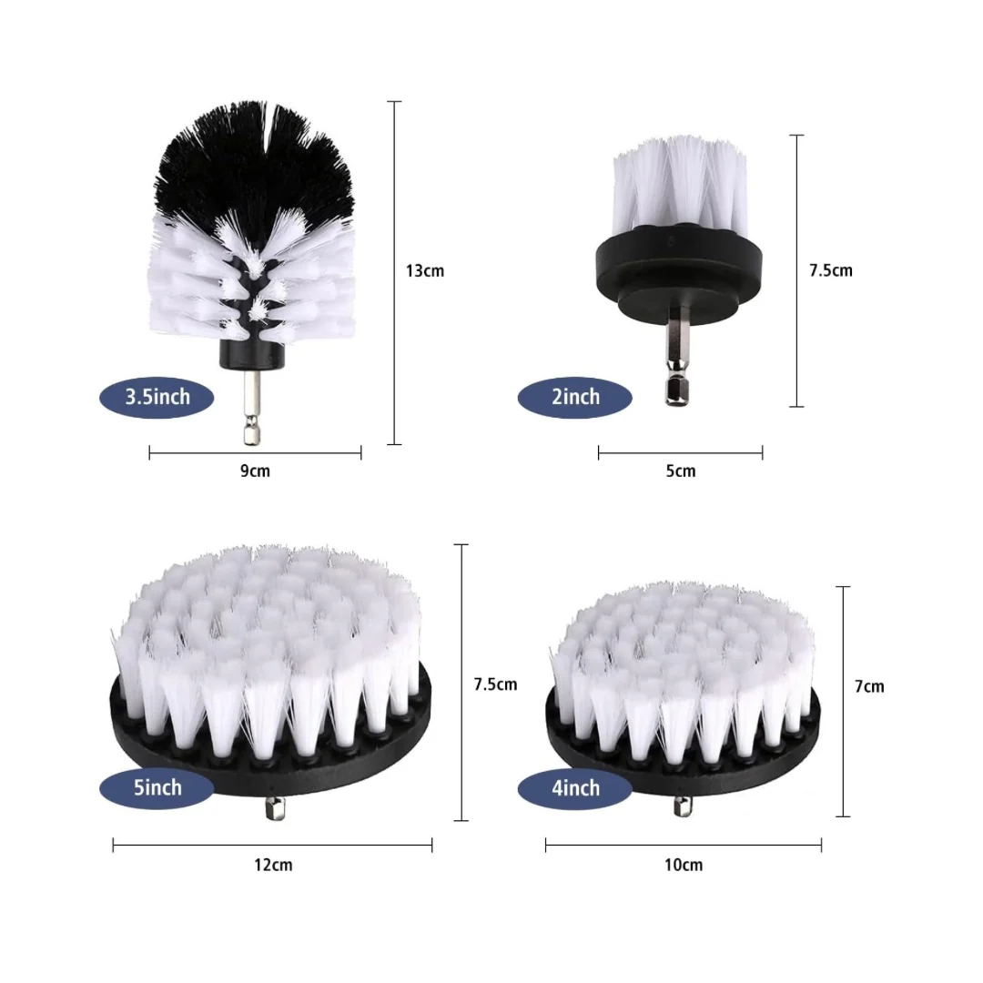 WashMe Soft All Purpose Drill Brush Kit White 4pcs - Image 2